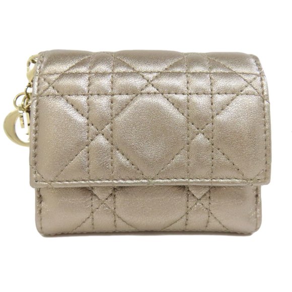 Christian Dior Lady Bi-fold Wallet Leather Women's CHRISTIAN DIOR - Picture 1 of 10